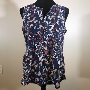 LOFT button up floral tank top